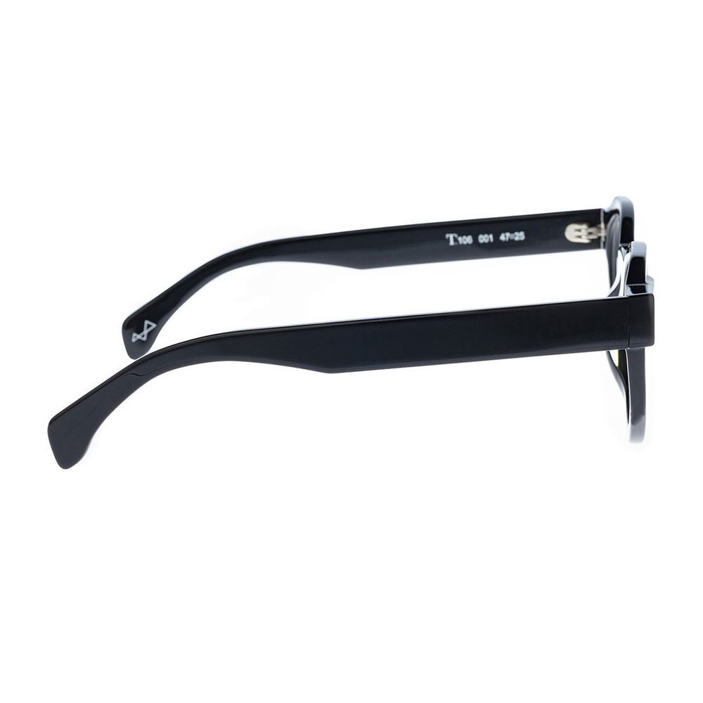 Toffoli Costantino T106 Bold Round Frame Sunglasses In Black Satin Acetate