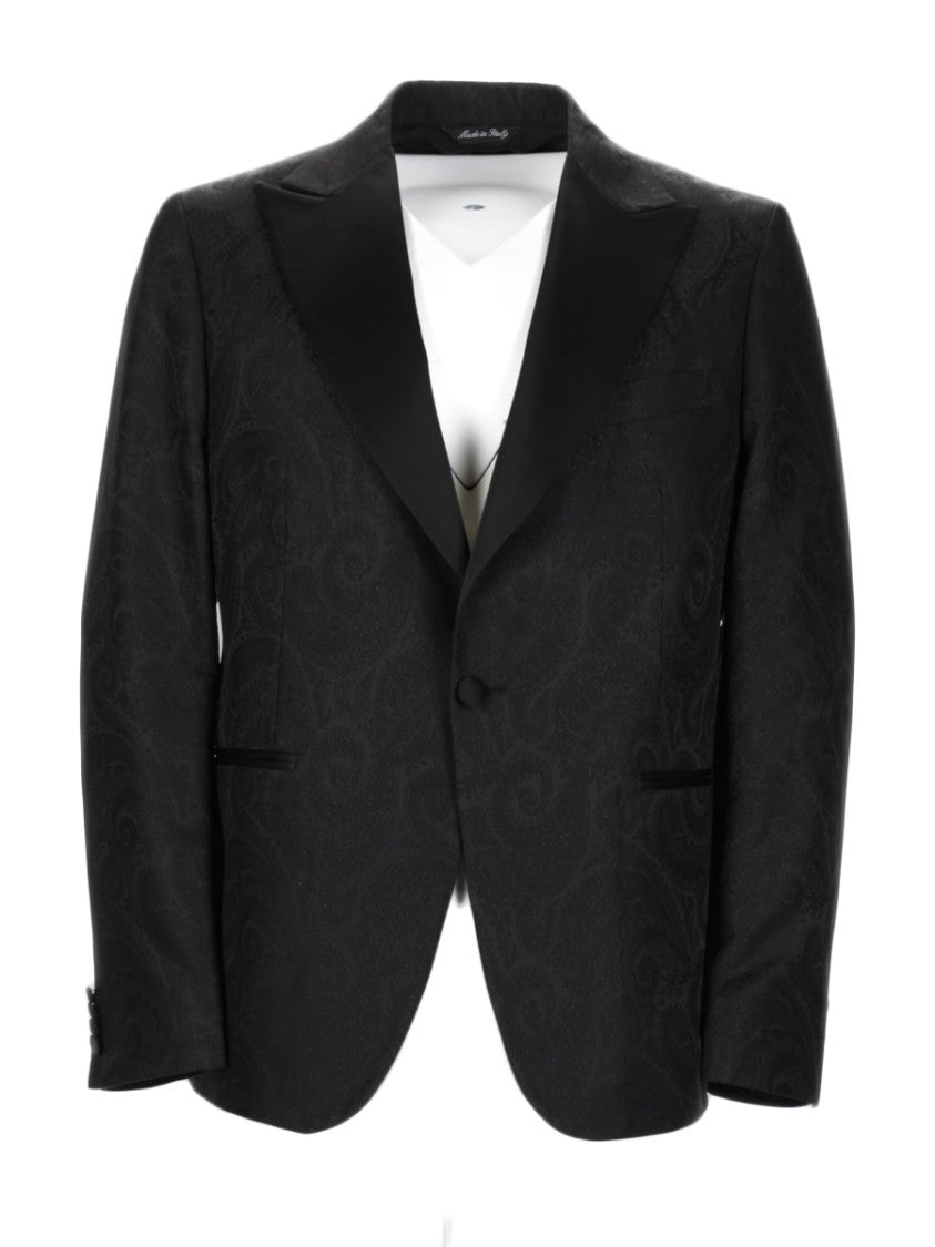 Brian Dales Single-Breasted Acetate-Wool Blend Jacket With Paisley Pattern