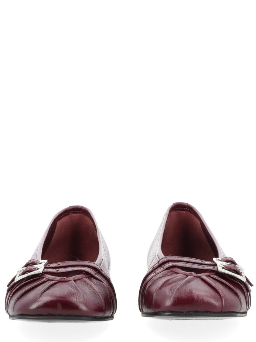 Alohas Goat Leather Pointed Buckles Flats
