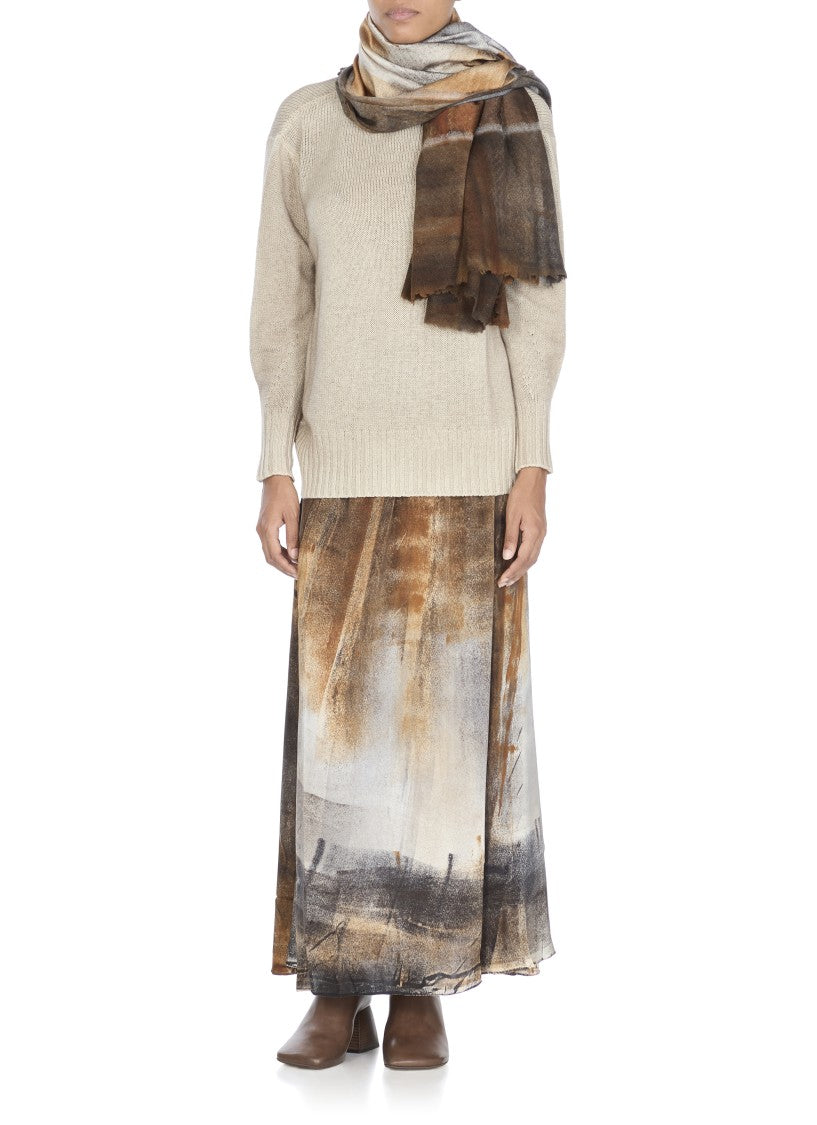 Avant Toi Beige Cashmere Sweater With Crew Neckline