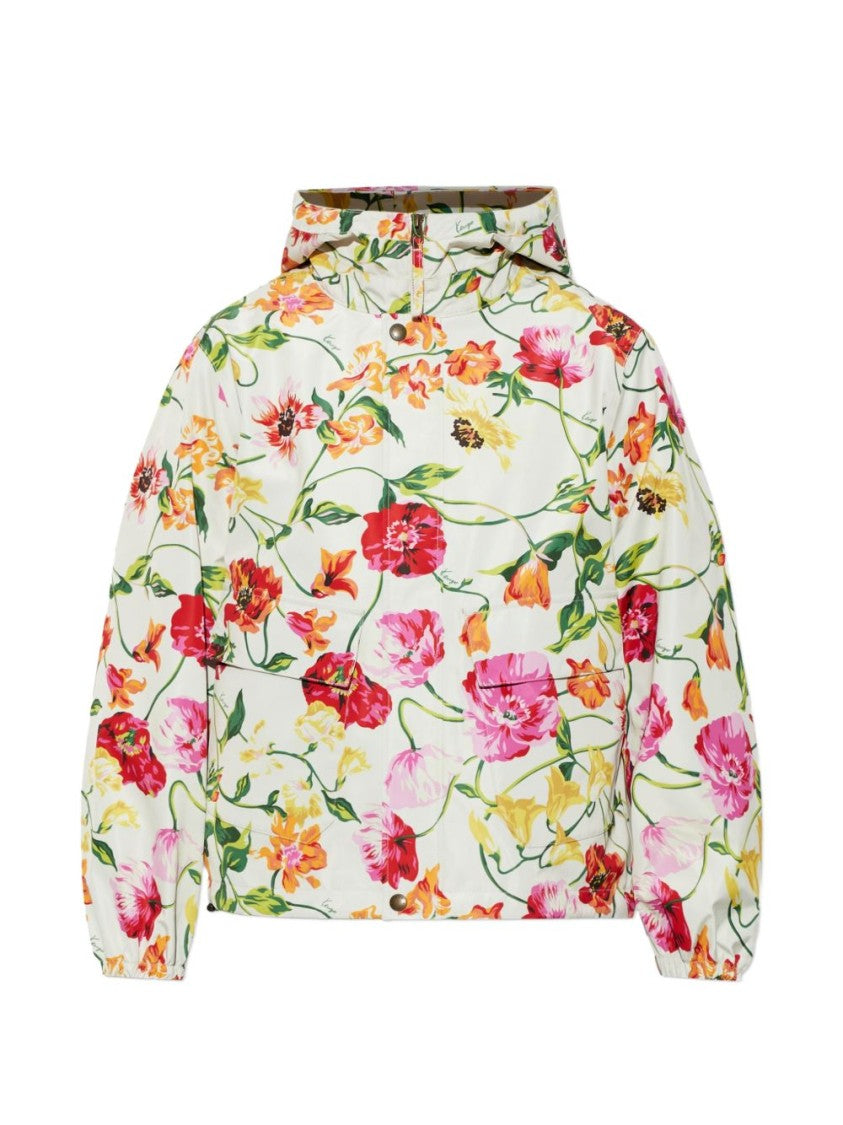 Kenzo Floral Print Hooded Zip-Front Jacket