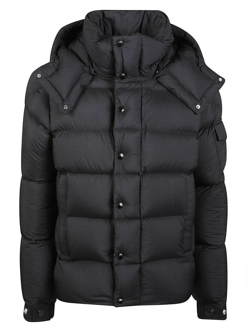 Moncler Maya 70 Detachable Hood Horizontal Quilted Down Jacket