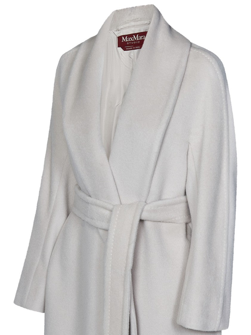 Max Mara White Wrap Coat