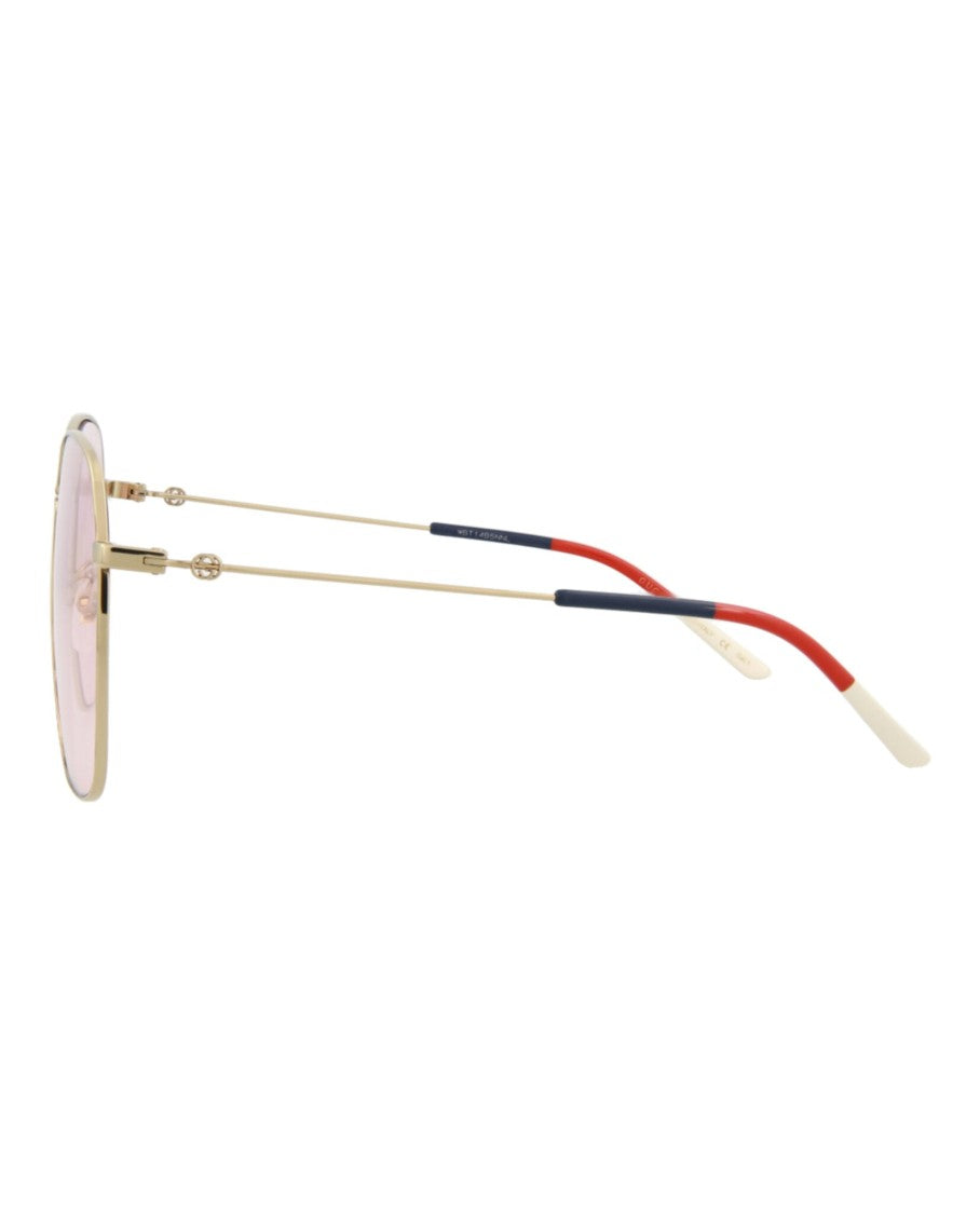 Gucci Square-Frame Metal Sunglasses