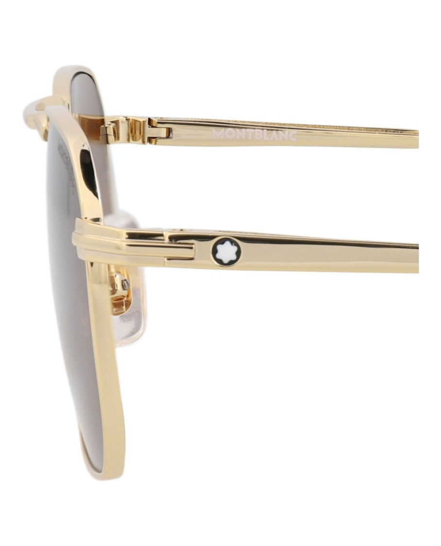 Montblanc Square-Frame Metal Sunglasses With Comfortable Nose Pads