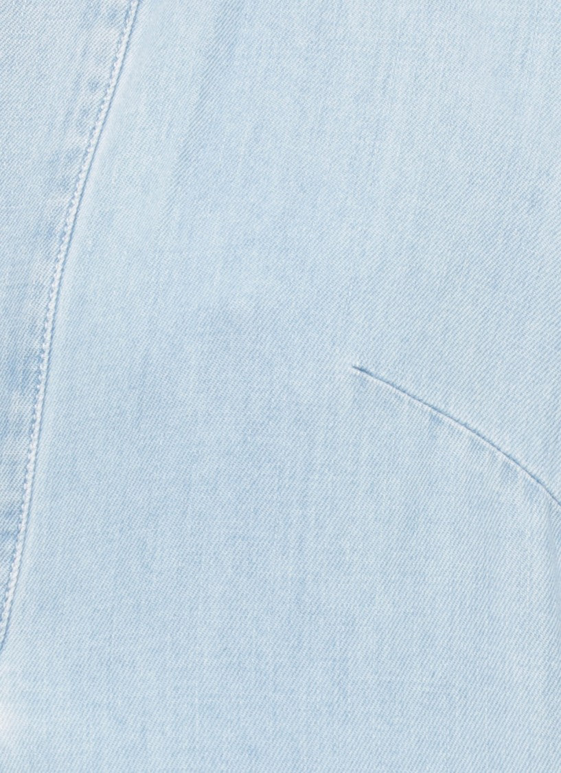 Zimmermann Light Blue Denim Midi Dress With Embroidered Details