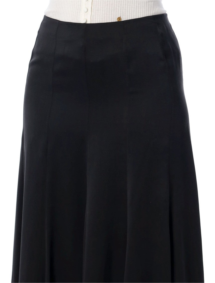 Chloé Chloé Black Silk Satin Maxi Skirt