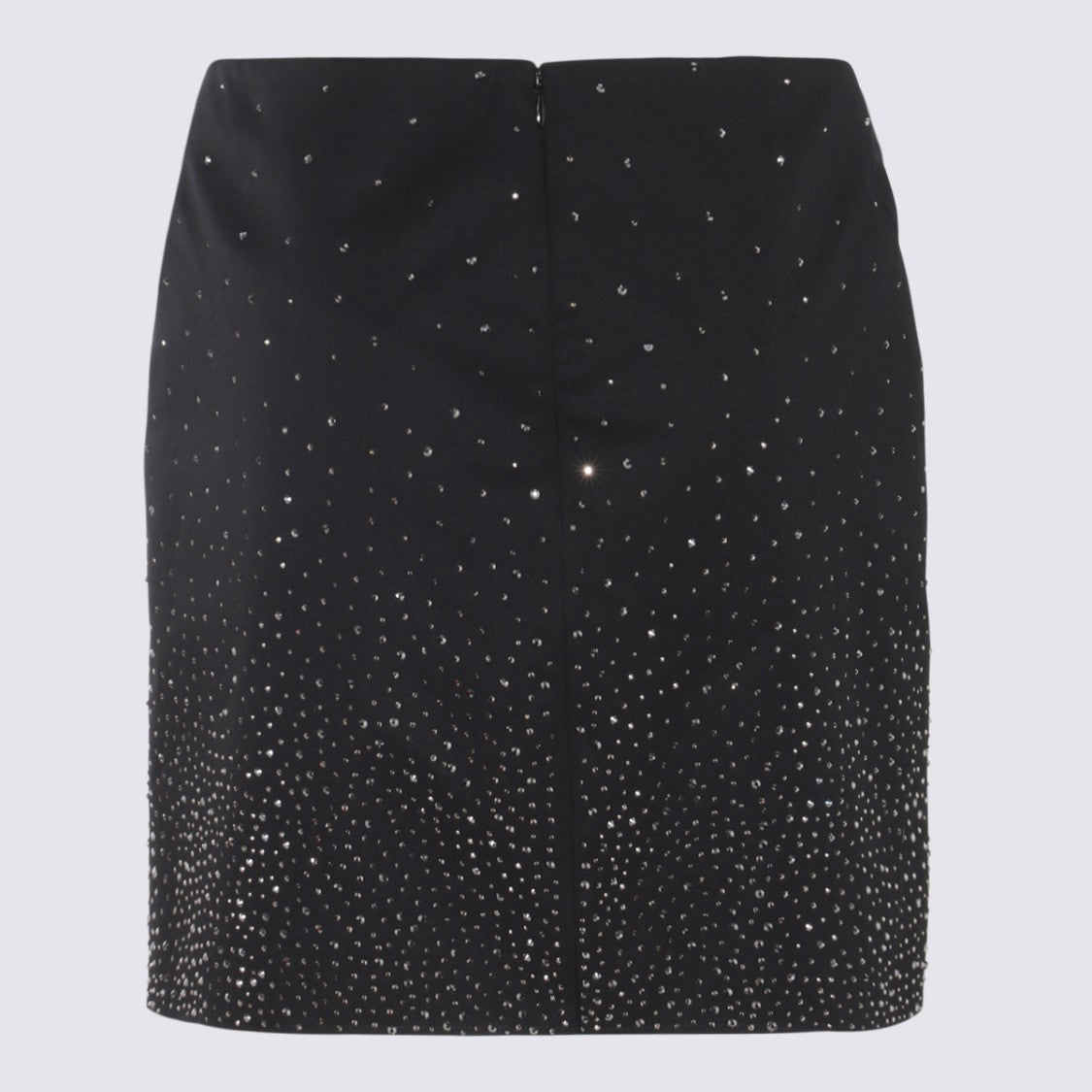 Off-White Black Skirt With Gradient Sparkle And Wrap Effect