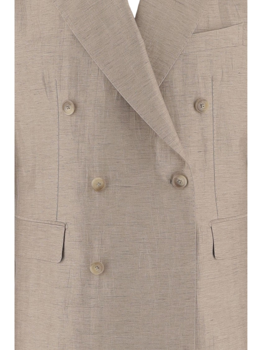 Tagliatore Double-Breasted Suit In Linen-Cotton Blend