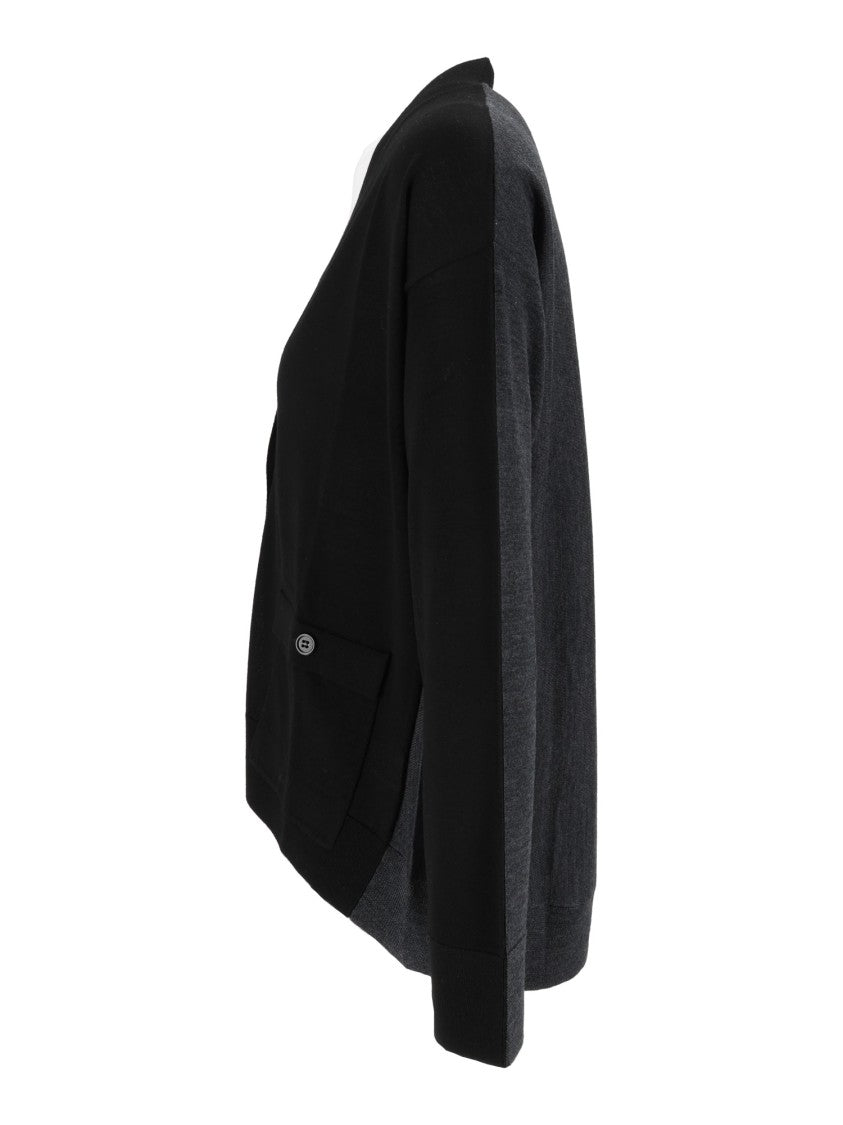Kangra Cashmere Rounded Color Block Flap Pocket Jacket