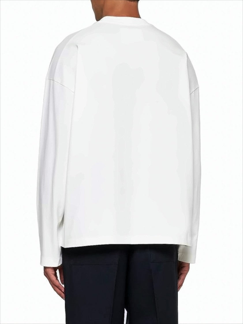 Jil Sander Long-Sleeve Cotton T-Shirt With Embossed Logo