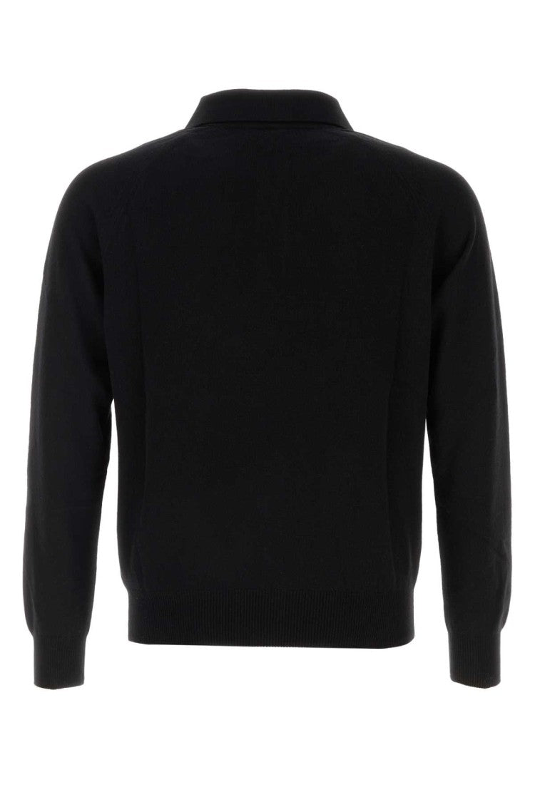 Saint Laurent Black Wool Polo Shirt