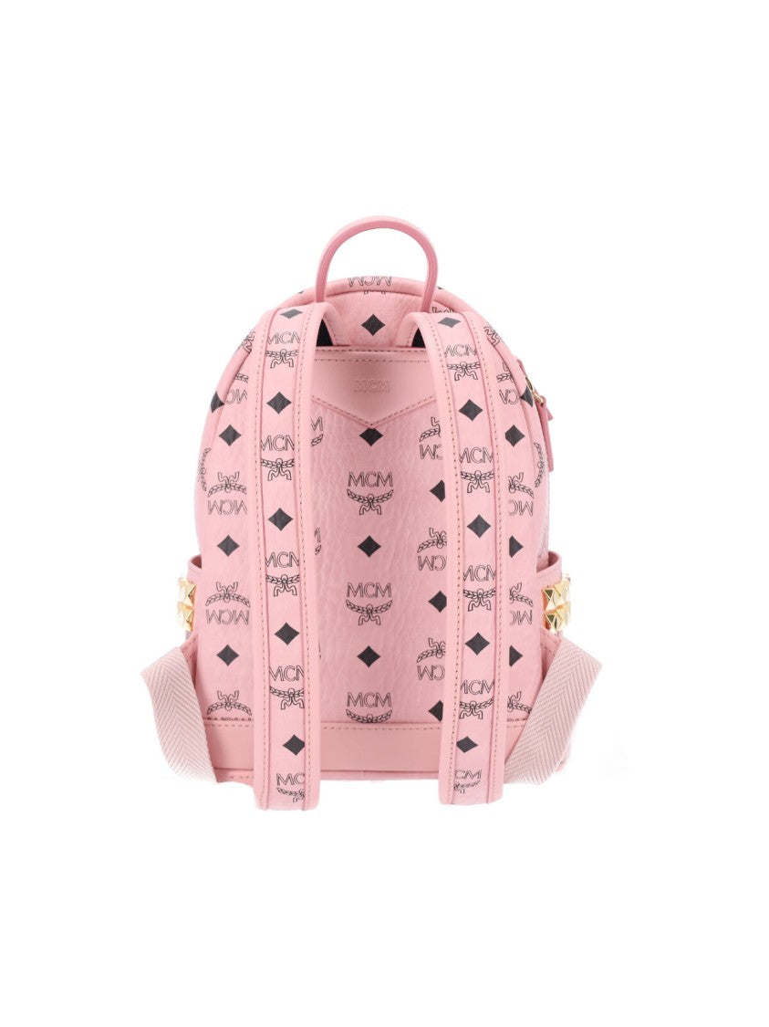 Mcm Pink Stark Visetos Monogram Backpack