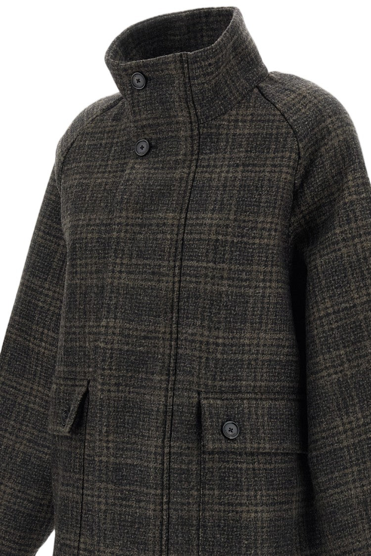Barena Multicolor Plaid Wool-Blend Oversized Eolo Coat