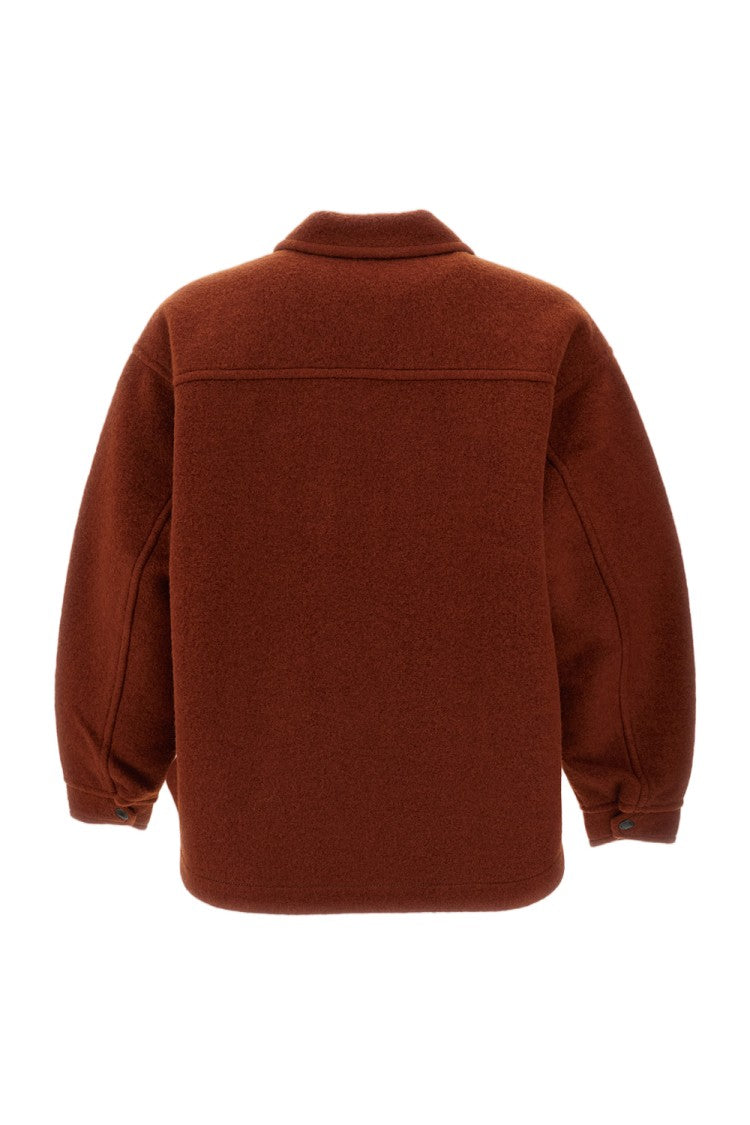 And Wander Brown Shaggy Wool-Blend Zip Jacket