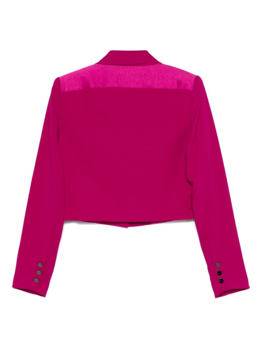 Dkny Cropped Blazer In Pink With Tailored Silhouette