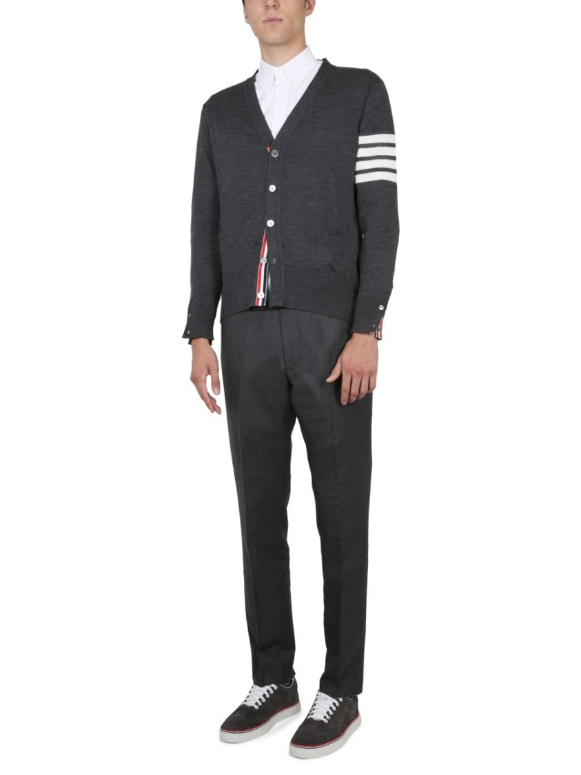 Thom Browne Cardigan With 4-Bar Stripe Detailing