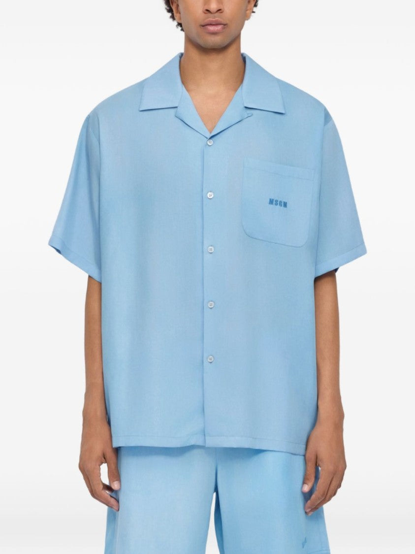 Msgm Lightweight Camp Collar Shirt