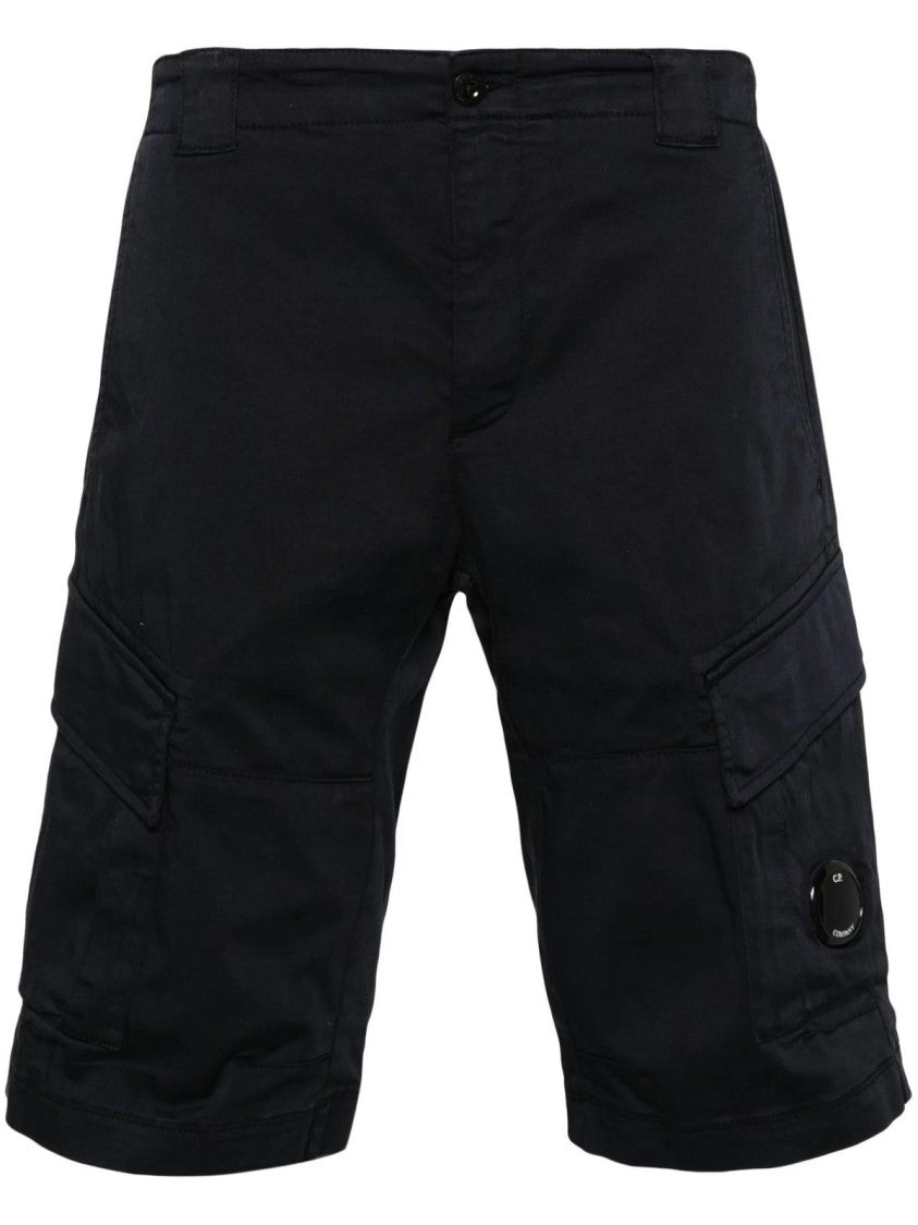 C.P. Company Structured Black Shorts With Multi-Pocket Design
