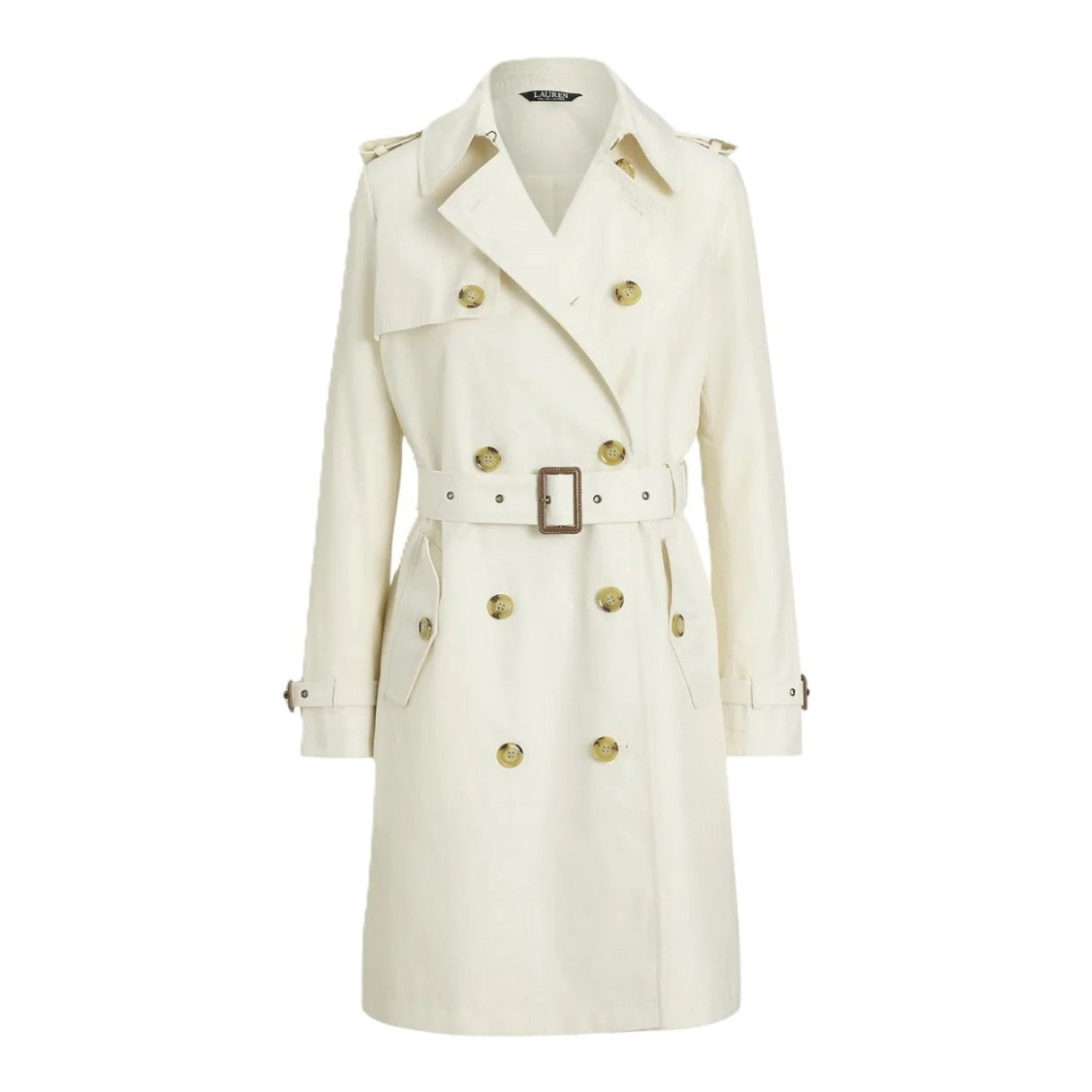 Lauren Ralph Lauren Natural Lined Cotton Blend Coat