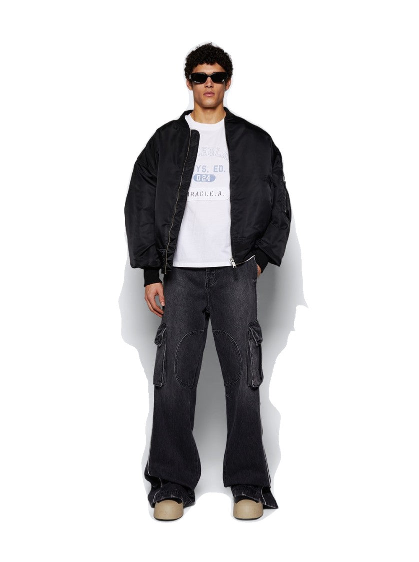 Nahmias Track Logo Cargo Pants Dark Wash