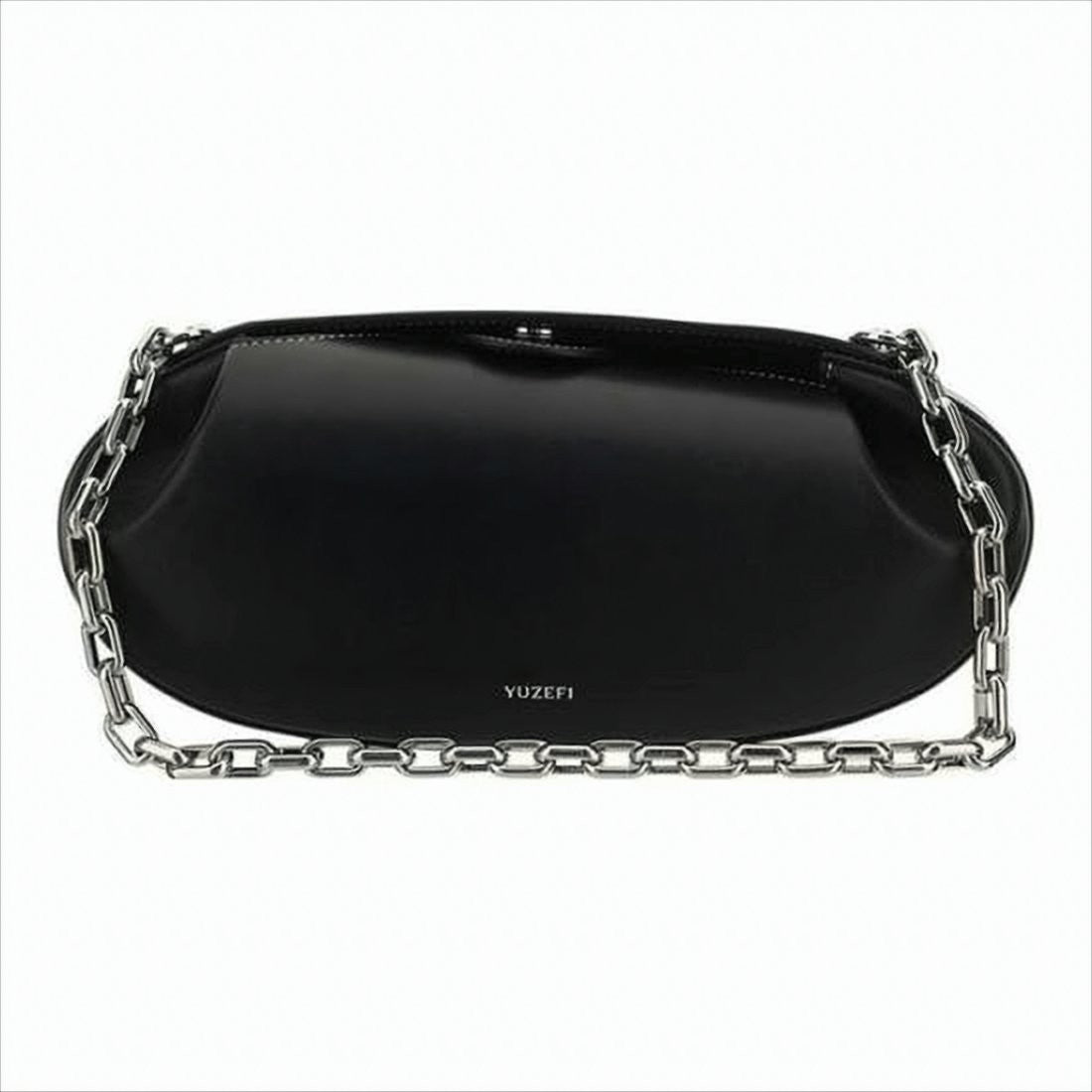 Yuzefi Smooth Leather Shoulder Bag With Metallic Accents