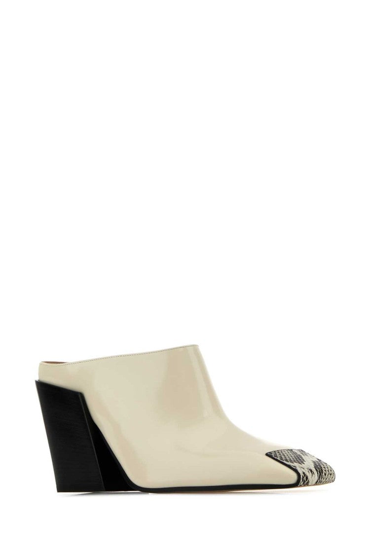 Bottega Veneta Ivory Leather Ventura Mules