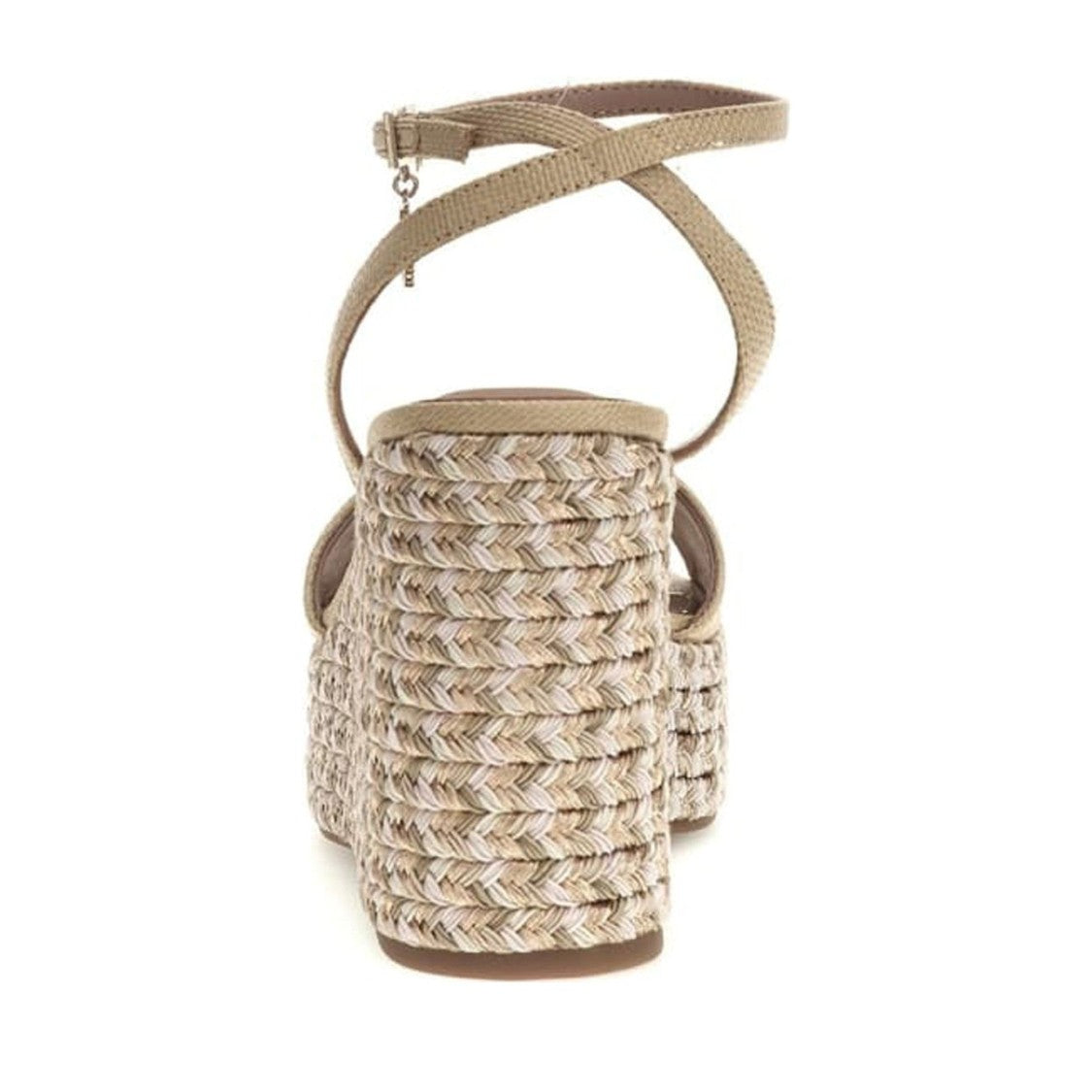 Guess Beige Everly Woven Platform Wedge Sandals
