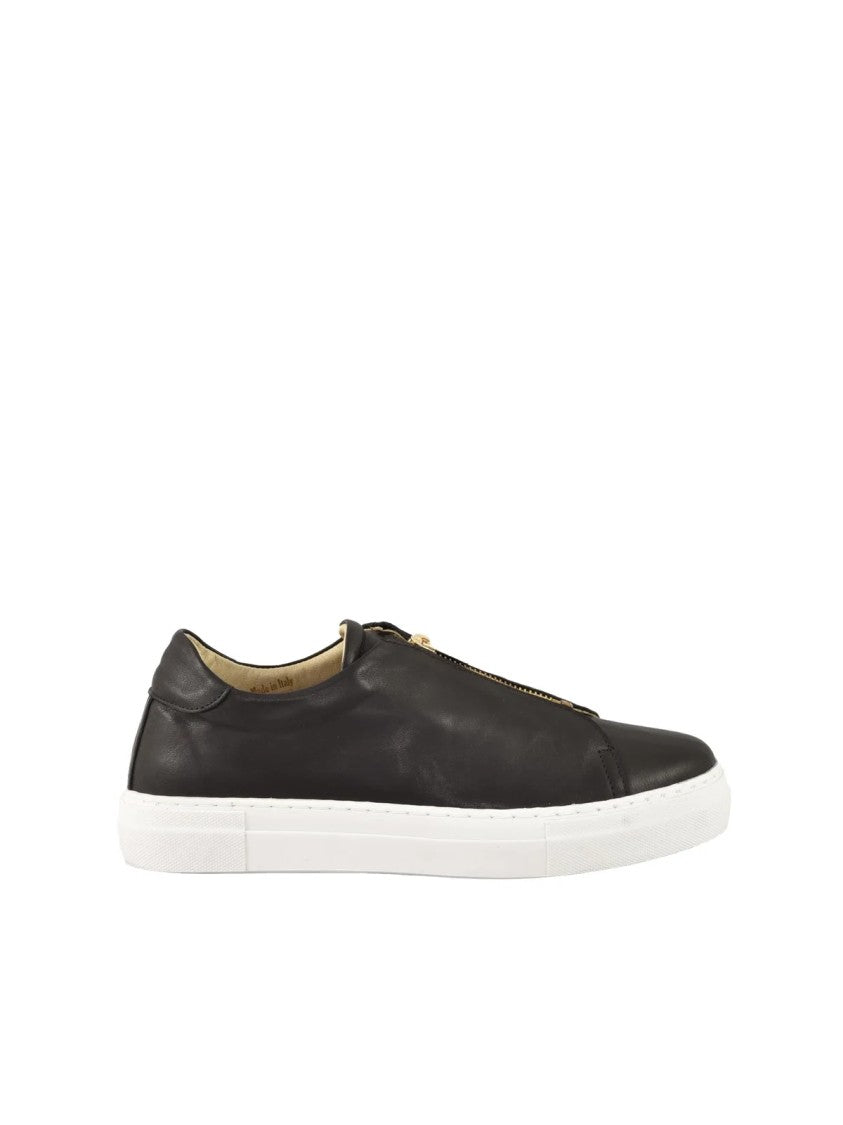 Twelve Style Division Black Leather Sneakers