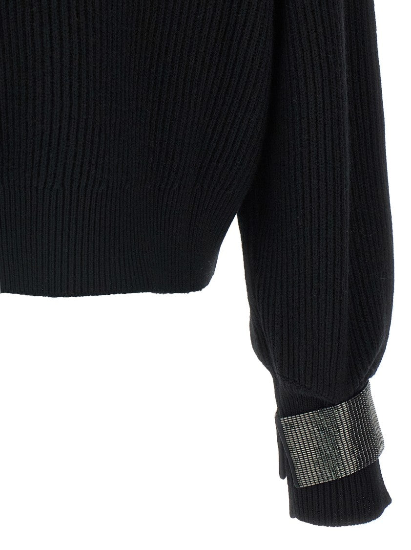 Brunello Cucinelli Monile' Cuffs Sweater