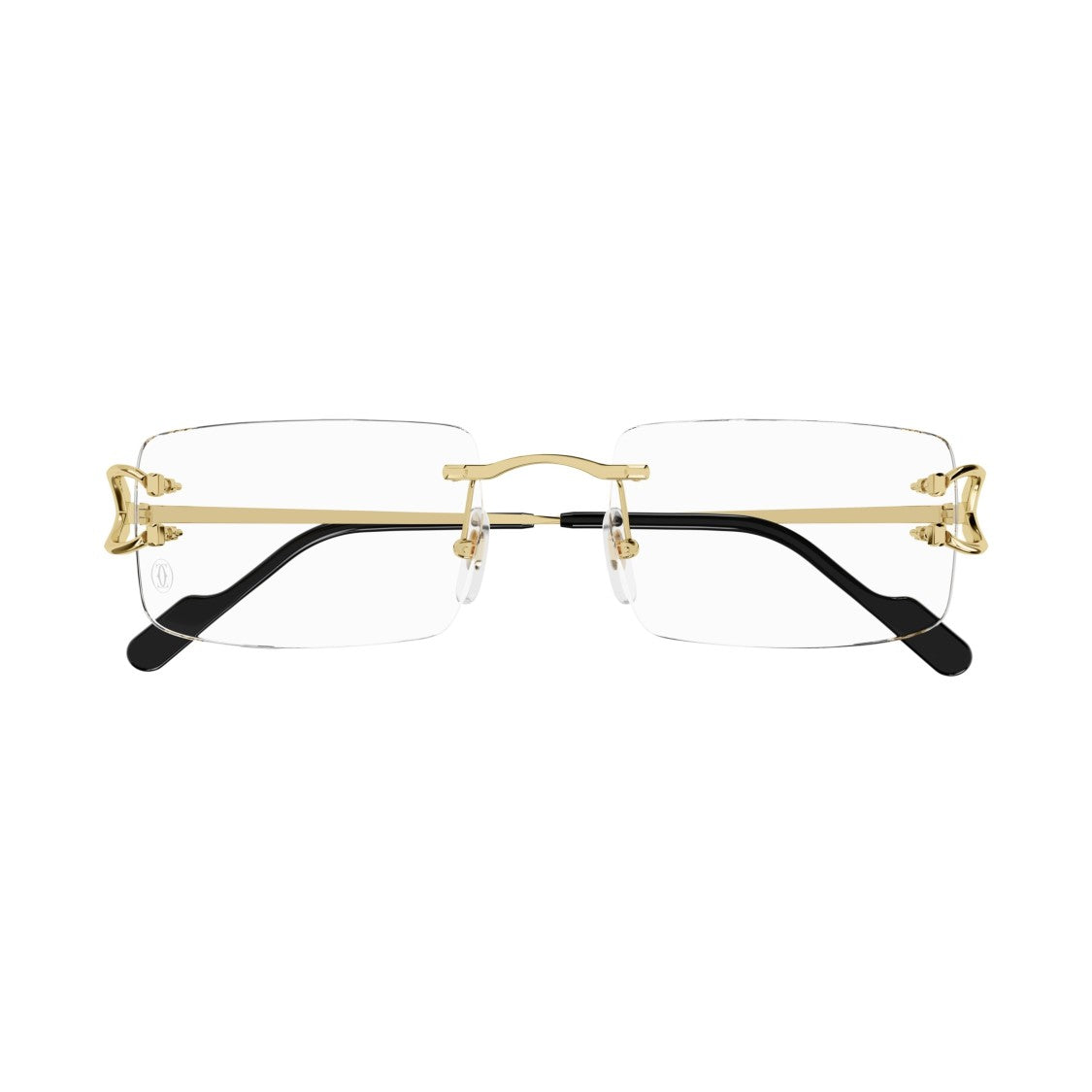 Cartier Rimless Rectangular Eyeglasses With Gold-Tone Accents