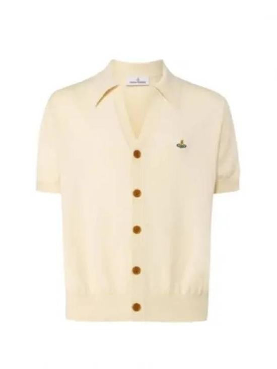 Vivienne Westwood Short-Sleeved V-Neck Cardigan With Embroidered Emblem