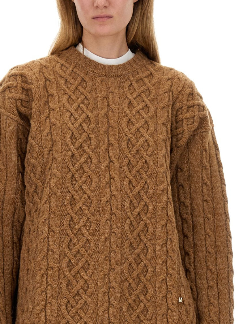 Moschino Textured Cable Knit Oversize Fit Jersey