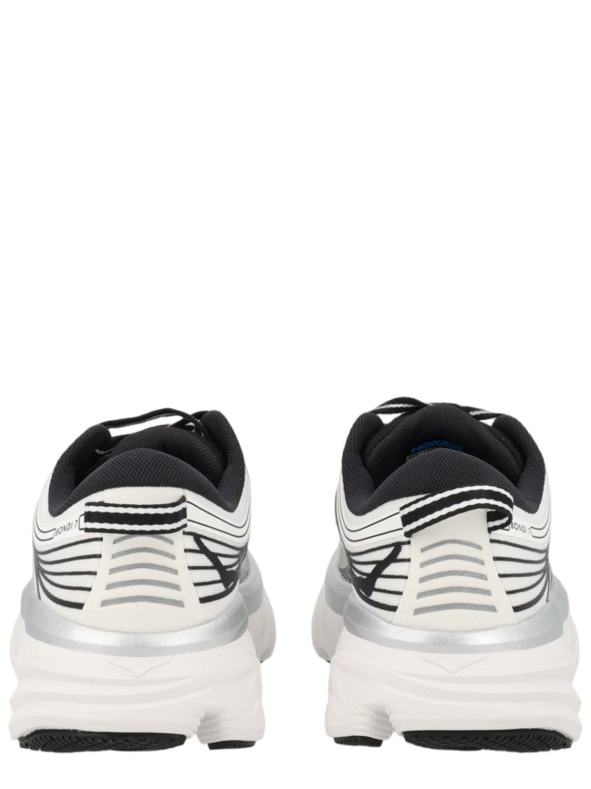Hoka Bondi 7 Sporty White Synthetic Sneakers
