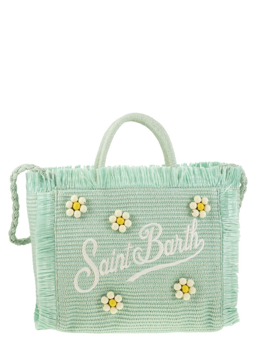 Mc2 Saint Barth Colette - Straw-Effect Bag With Embroidered Logo