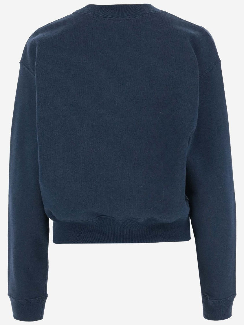Chloé Navy Blue Cotton Sweatshirt With Front Logo