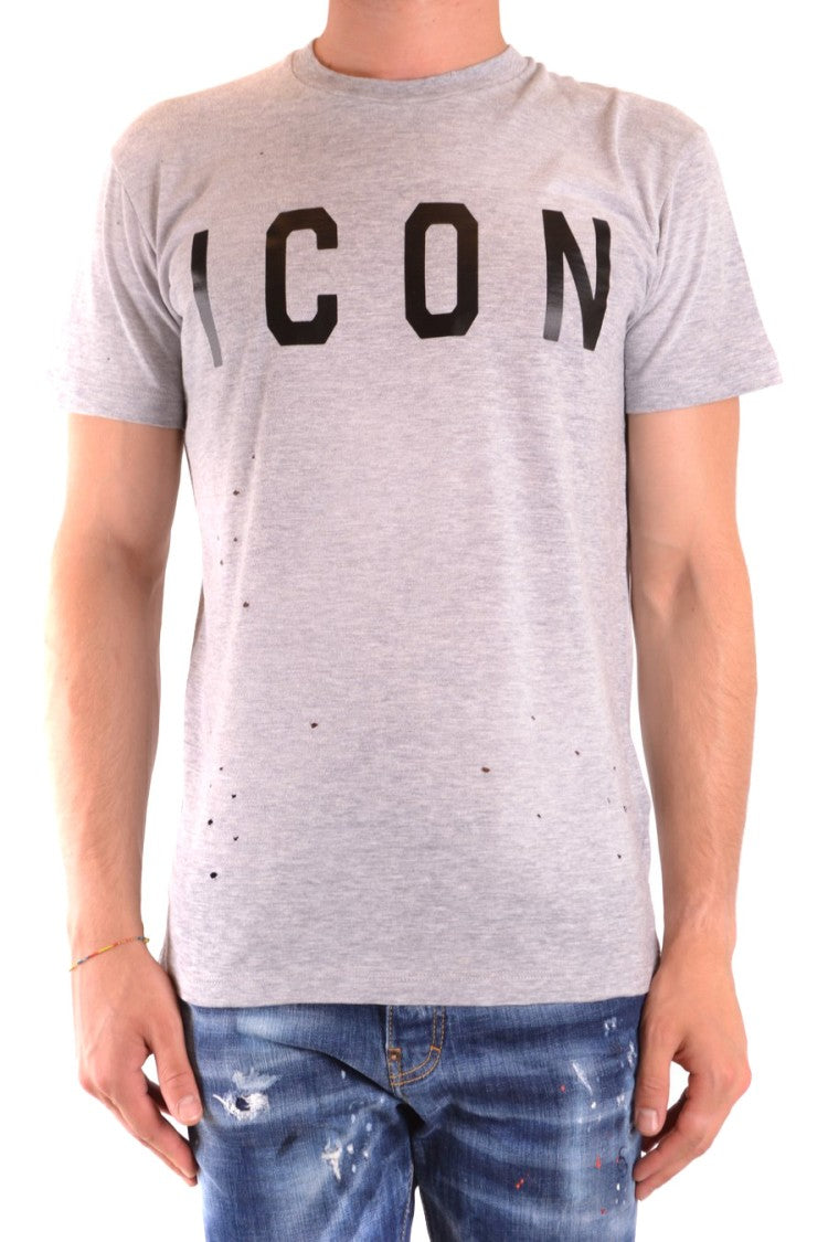 Dsquared2 Multicolor Distressed T-Shirt Bold Icon Print