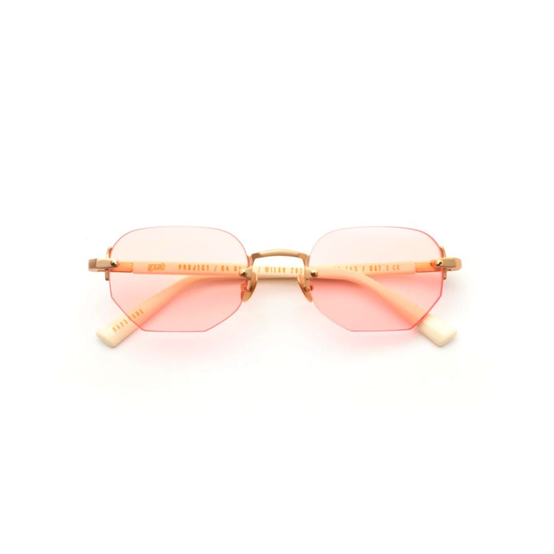 Gast Moonstone Geometric Metal Sunglasses With Soft Pink Lenses
