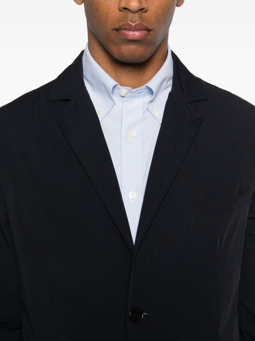 Aspesi Lightweight Blue Jacket With Classic Lapel And Tailored Fit