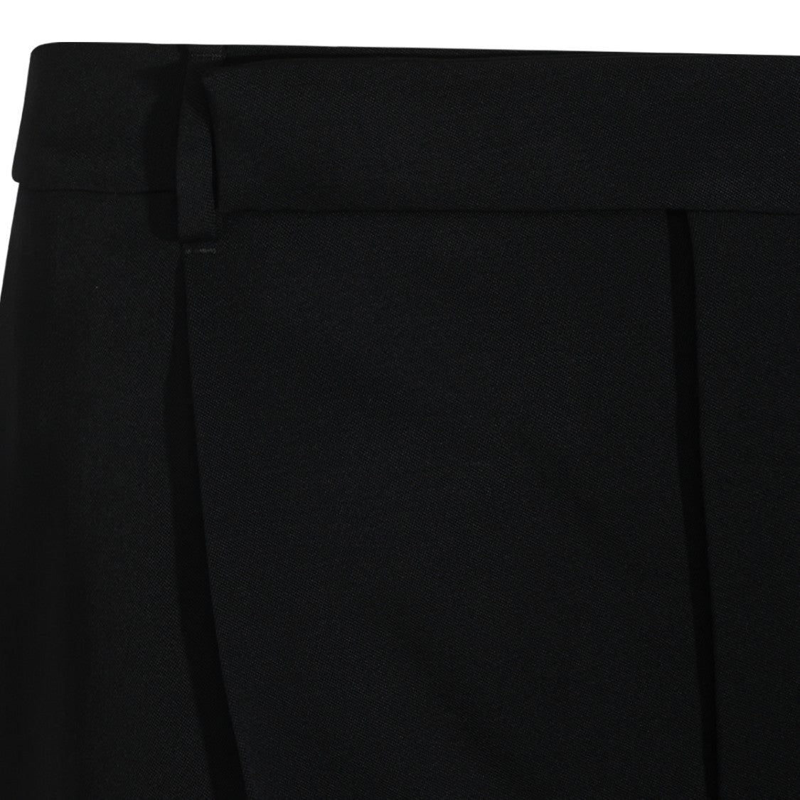 Saint Laurent Mid-Rise Black Wool Trousers With Classic Straight Leg