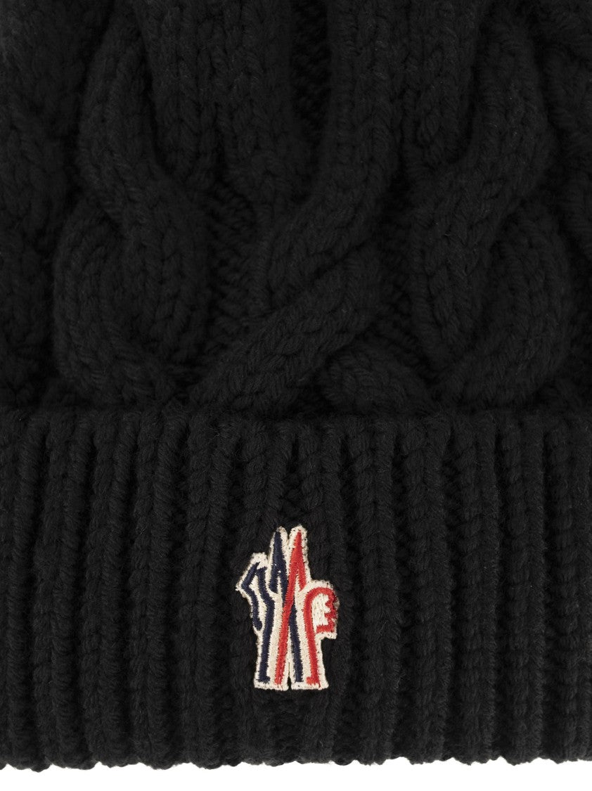 Moncler Grenoble Cable Knit Wool Beanie With Ribbed Cuff