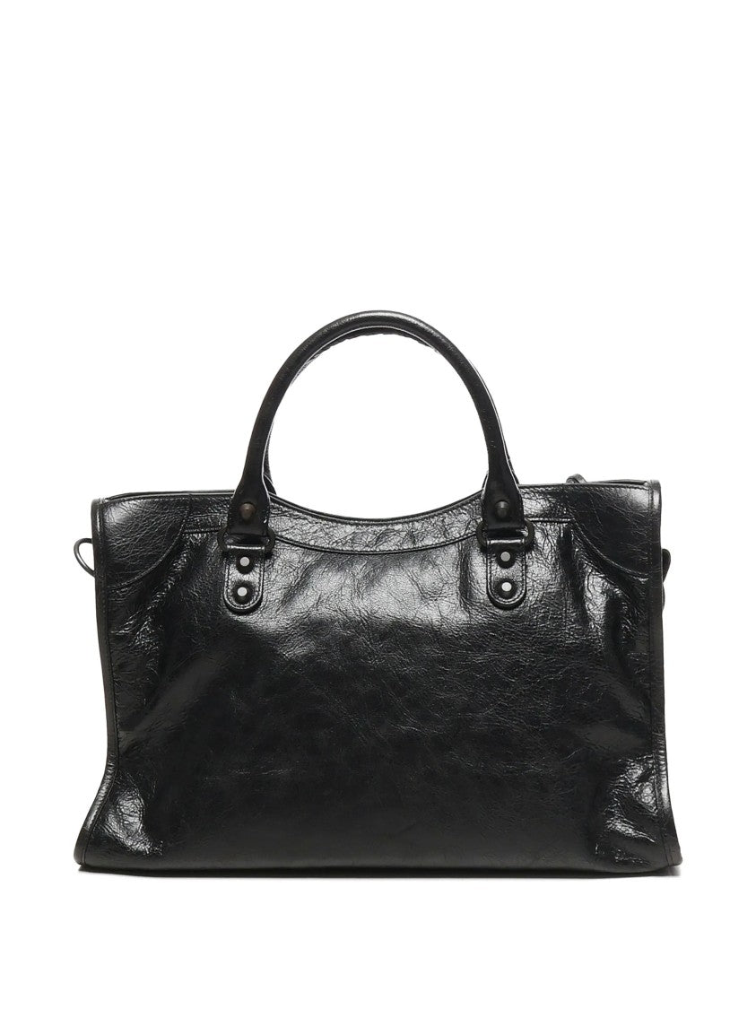 Balenciaga Le City Bag M Distressed Leather Handbag