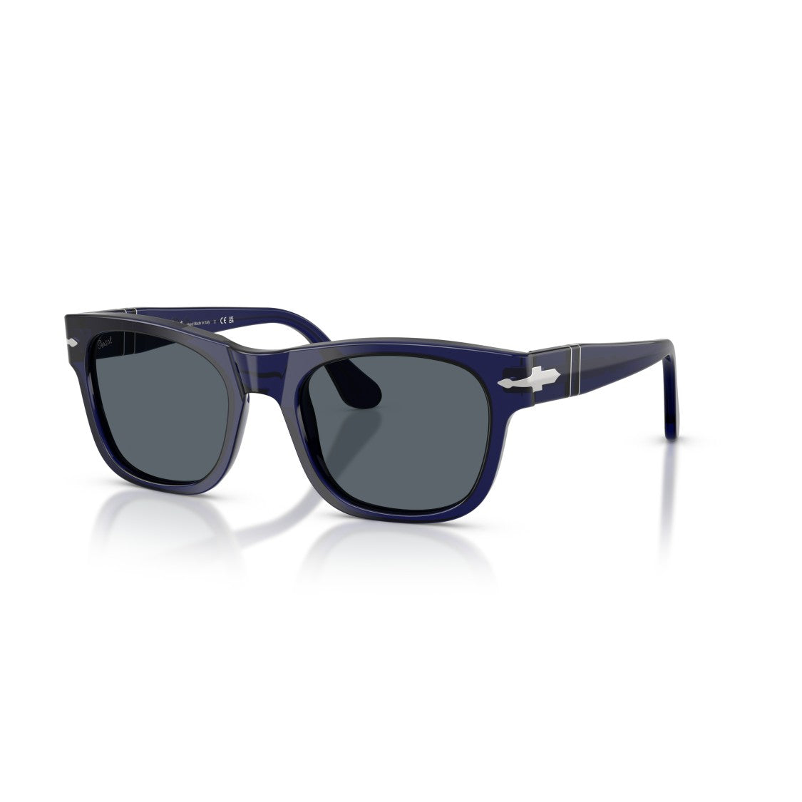 Persol 0Po3269s Bold Rectangular Acetate Sunglasses With Silver Arrow Detail