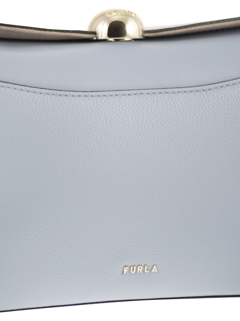 Furla Structured Grenade Calfskin Leather Nicole Satchel