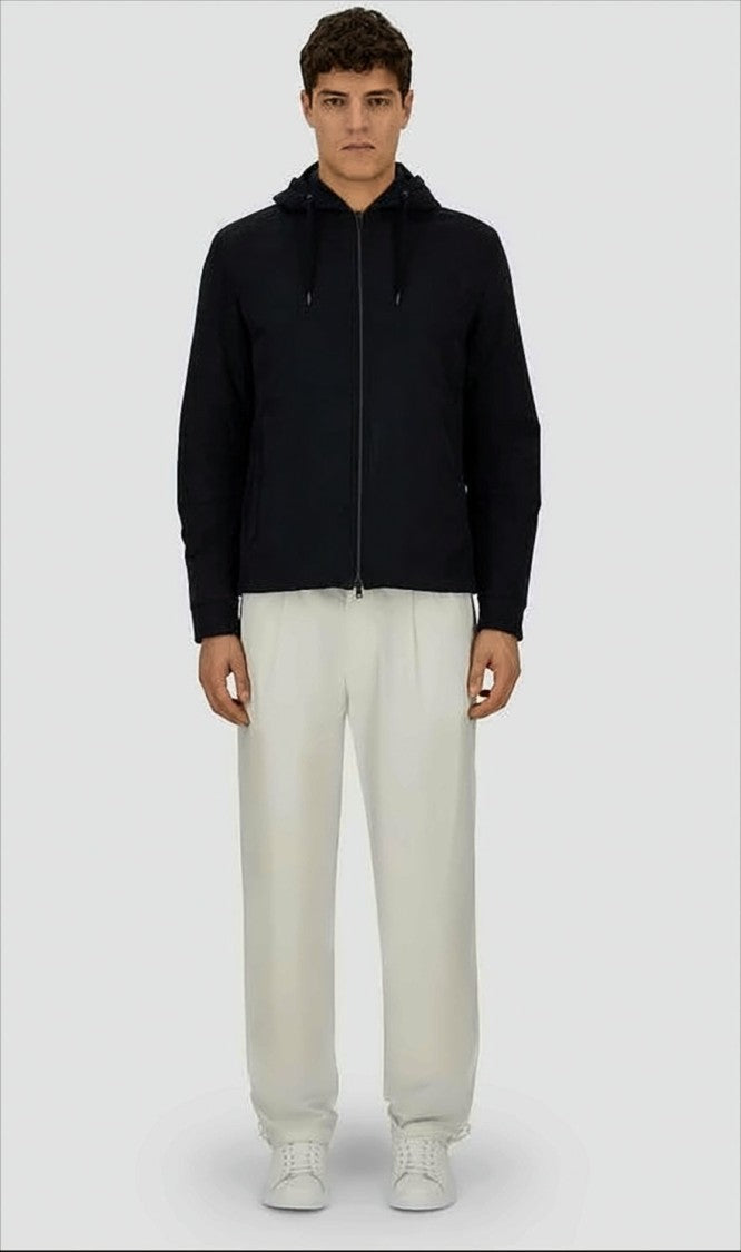 Herno Hooded Resort Jacket In Melange Suede