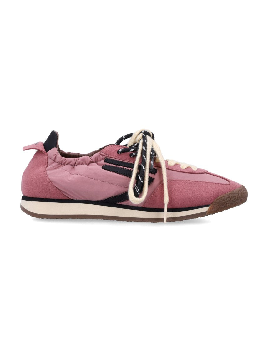 Puraai Dusty Rose Sneakers With Black Zigzag Accents And Retro Vibe