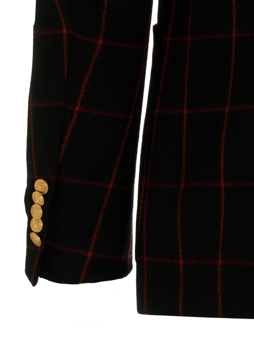Gucci Double-Breasted Check Blazer