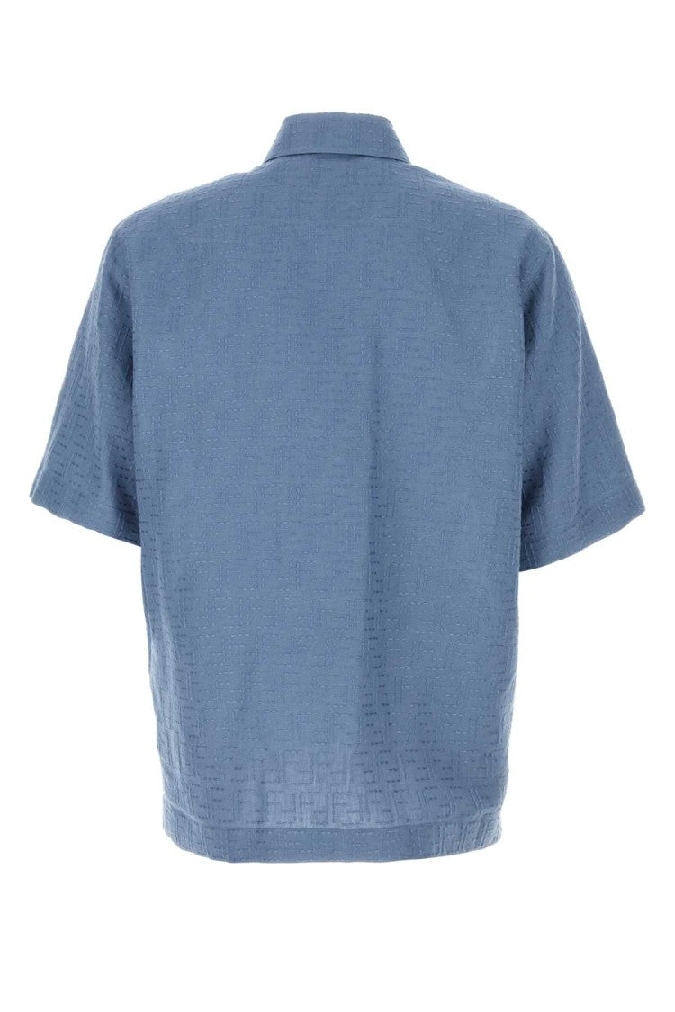 Fendi Cerulean Blue Linen Blend Shirt