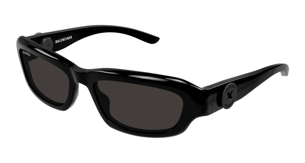 Balenciaga Black Dark Grey Lenses Oversized Square Sunglasses