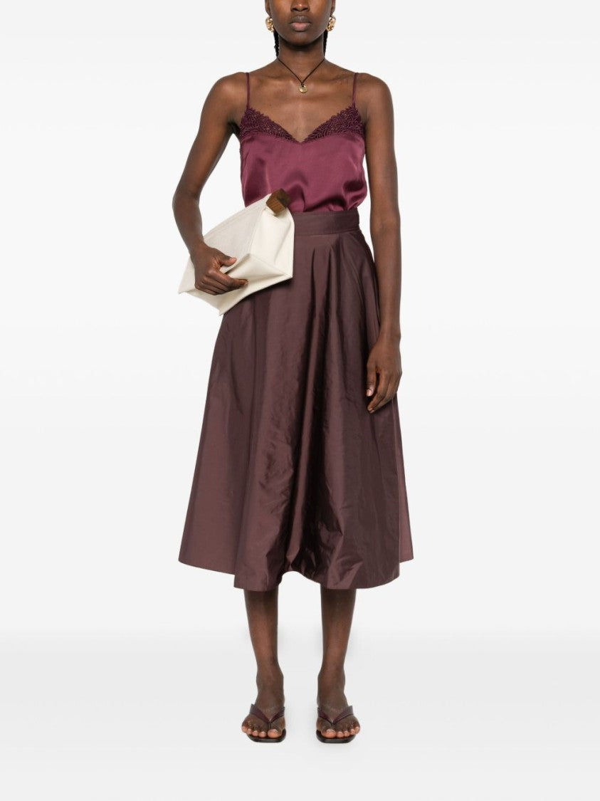 Twin-Set Sleeveless Purple Top With Lace Detail